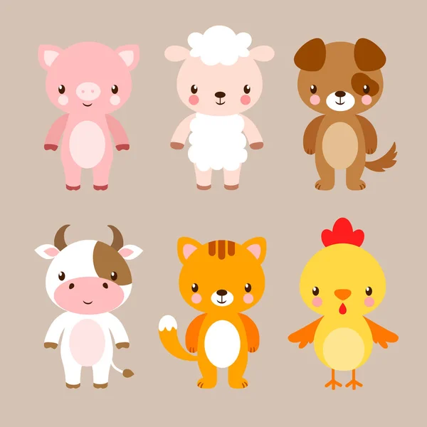 Cartoon poster with cute baby animals