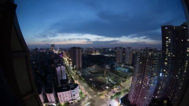 Foshan şehrinin Balıkgözü Timelapse'i, Guangdong eyaleti, Chancheng bölgesi, Çin