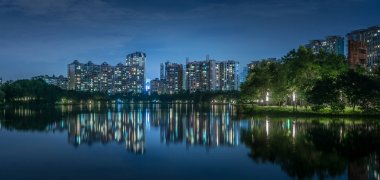 Foshan city Wenhua Park Panoraması, Chancheng bölgesi, Çin