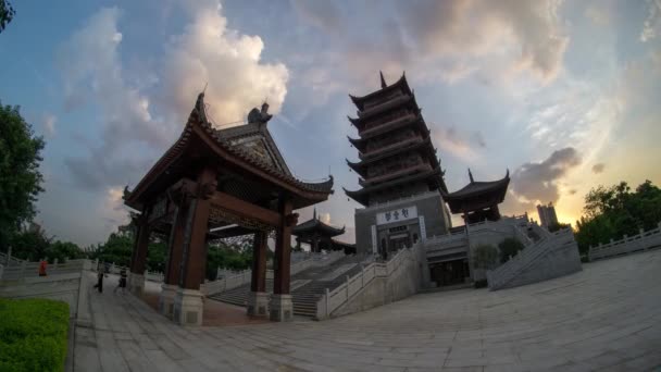 Templo Leigang Parque Cidade Foshan Província Guangdong China Desfasamento Temporal — Vídeo de Stock