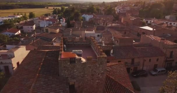 Vista superior de la ciudad medieval europea — Vídeo de stock