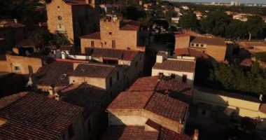 Ortaçağ Avrupa kentinin üst görünümü