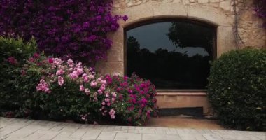 Lila çiçekler İspanyol ev