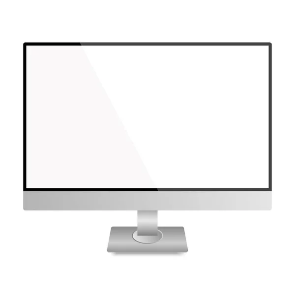 Ilustração Vetorial Monitor Computador Com Espaço Cópia Isolado Fundo Branco —  Vetores de Stock