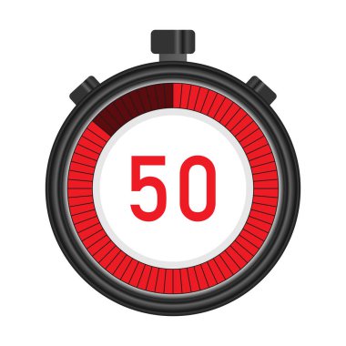 ölçüm ve geri sayım için beyaz arka plan üzerinde izole dijital saat, saat ve kronometre vektör simgesi.