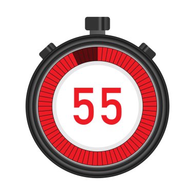 ölçüm ve geri sayım için beyaz arka plan üzerinde izole dijital saat, saat ve kronometre vektör simgesi.