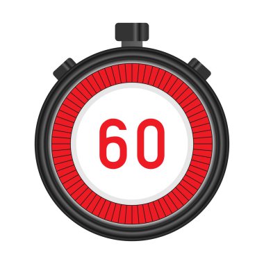 ölçüm ve geri sayım için beyaz arka plan üzerinde izole dijital saat, saat ve kronometre vektör simgesi.