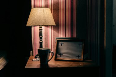 Masa lambası ışık kupa ve çerçeve