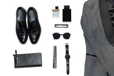 Erkekler tarzı üstten görünüm