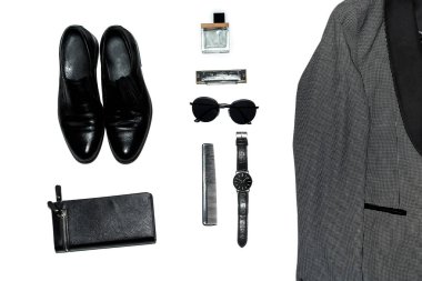 Erkekler tarzı üstten görünüm