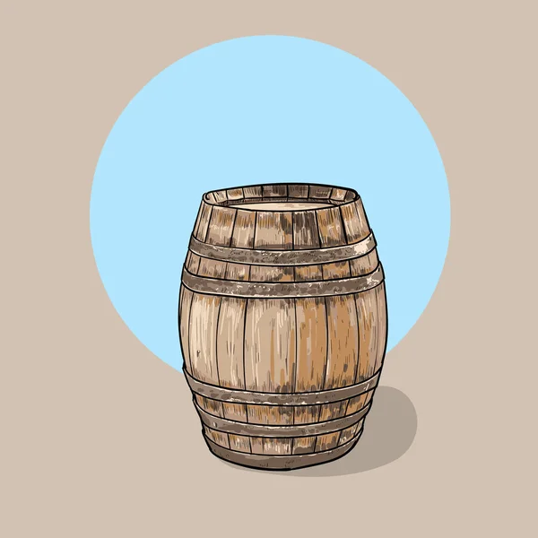 Vecchia botte di legno. Contenitore Wine Vector. Illustrazione . — Vettoriale Stock