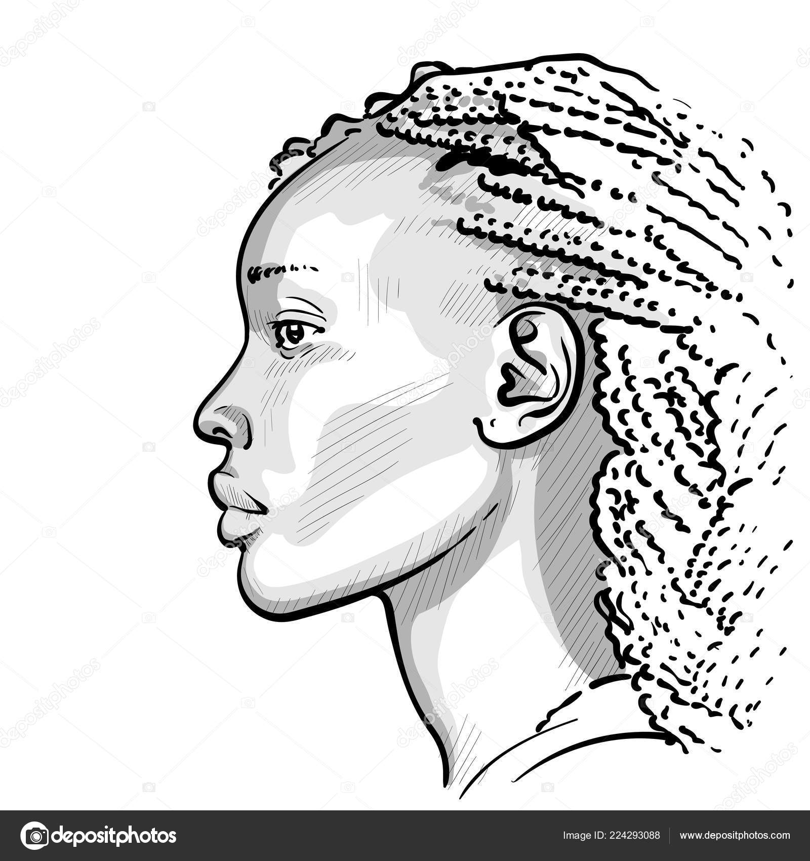 African Woman With Dreadlocks Digital Sketch Hand Drawing Vector Illustration Vector Image By C Tissen Vector Stock