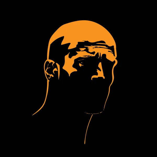 Brutální Portrét Silueta Muže Naproti Tomu Podsvícení — Stockový vektor