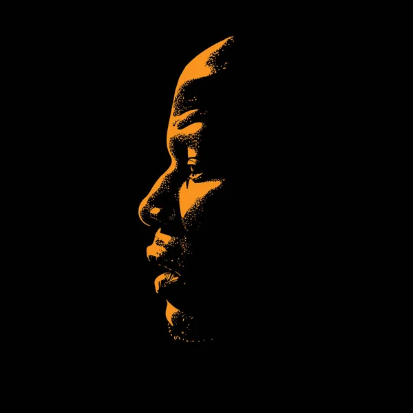 Buna ek olarak Afrika adam portre siluet aydınlatma.