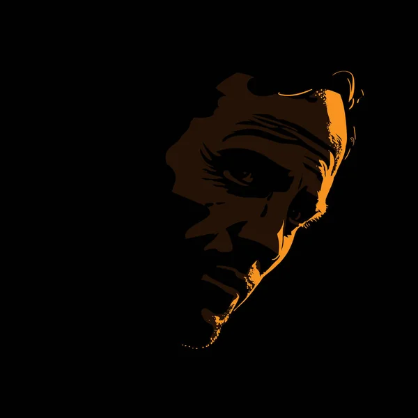 Brutal Man Portrait Silhouette Contraste Contre Jour — Image vectorielle