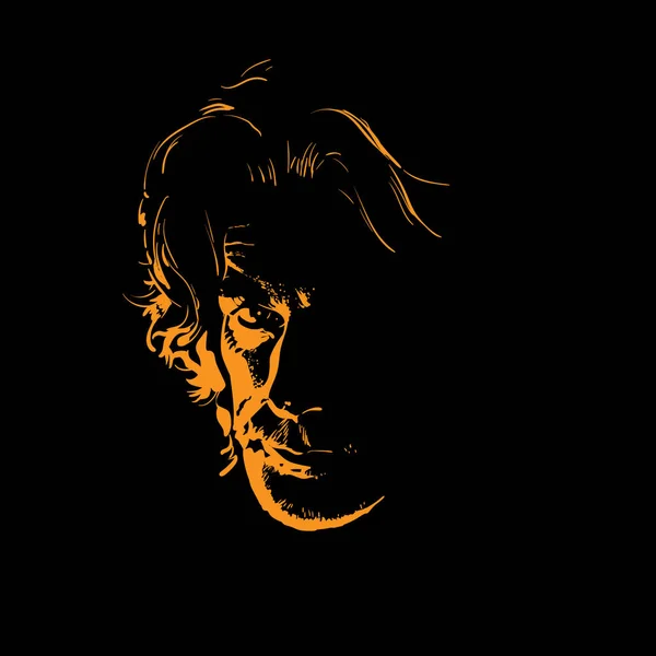 A silhueta de retrato de homem na luz de fundo. Vector. Ilustração . — Fotografia de Stock