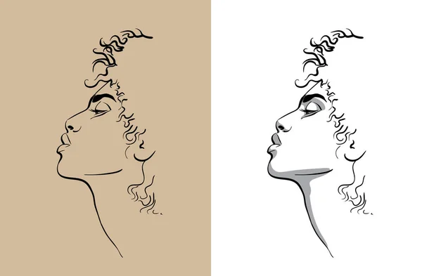 Afrikansk kvinna portait. Digital skiss. Hand ritning vektor. Illustration. — Stockfoto