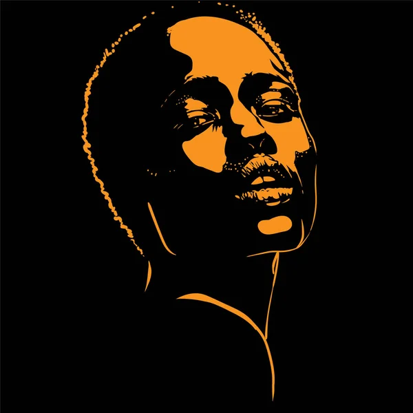 Silueta de retrato de mujer africana en contraluz. Vector. Ilustración. — Vector de stock