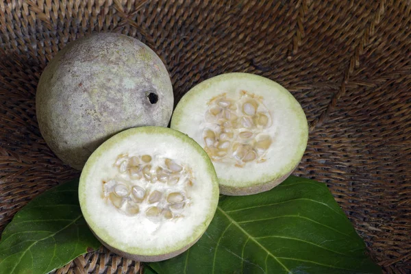 Jenipapo, fruit native to tropical America and much appreciated in the Brazilian Northeast, consumed fresh and in the form of liquors, jams and sweets
