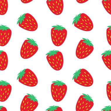 Kırmızı çilek sezon meyve doku. Soyut sorunsuz vektör desen. 