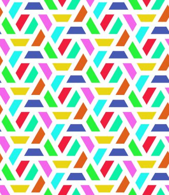 Renkli altıgen geometrik sorunsuz vektör desen. Modern şık doku.