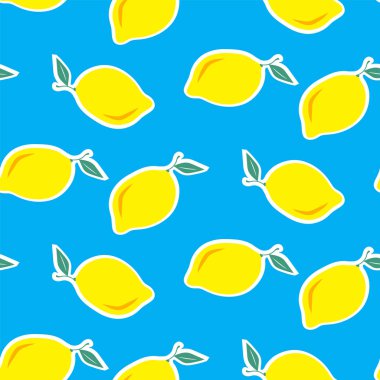 Soyut limon dilimi sorunsuz vektör desen. Taze yaz duygu desen. Komik renkli arka plan