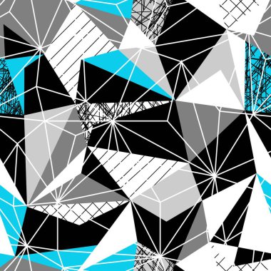 Üçgen soyut sorunsuz vektör desen. Geometrik tarama doku. Grunge tasarım arka plan