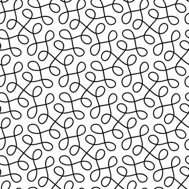 Curl ve kaydırma hatları. Dekoratif sorunsuz vektör desen. Trendy geometrik doku