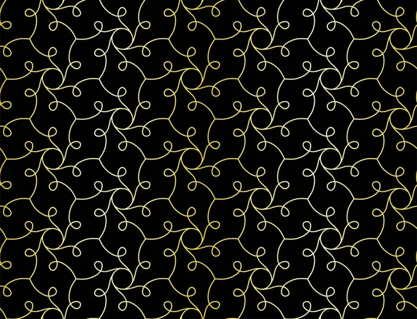 Curl ve kaydırma hatları. Altın dekoratif sorunsuz vektör desen. Trendy geometrik doku