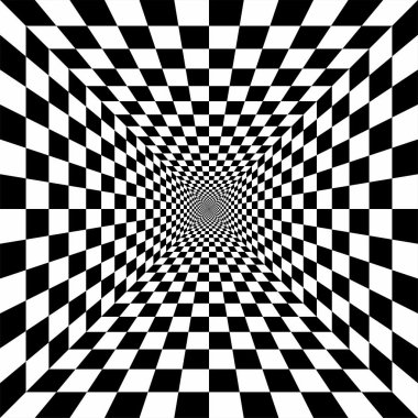 Optik Art sorunsuz vektör desen. Yanılsama tek renkli doku. Stiped satırları geometrik arka plan