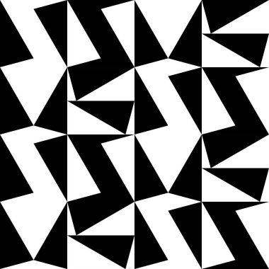 Optik Art sorunsuz vektör desen. Geometrik şekil doku. Çokgen tek renkli arka plan