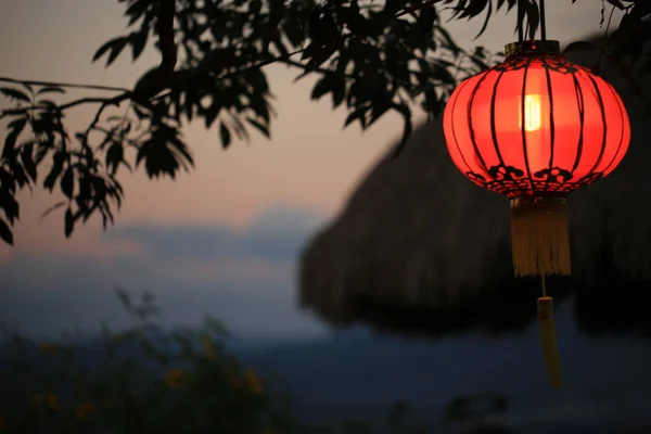 Chinesische Laternen Leuchten Zum Neuen Jahr Hängen Zur Dekoration — Stockfoto