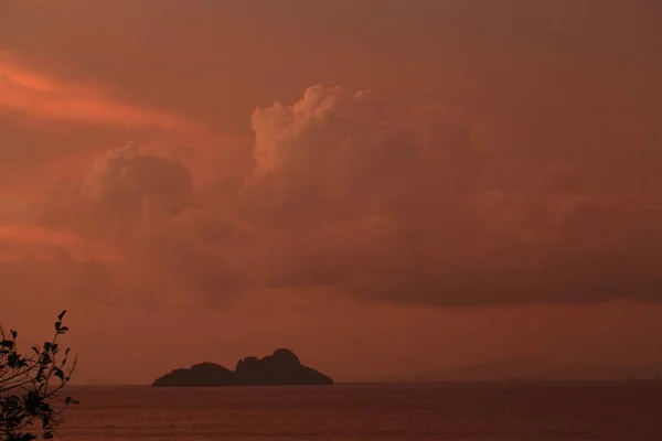 View Beautiful Orange Sunset Sea — Stock Photo, Image
