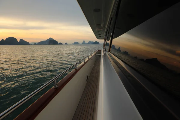 View Yacht Sea Beautiful Sunset — Stock Photo, Image