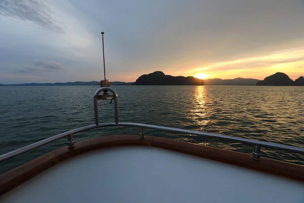 View Yacht Sea Beautiful Sunset — Stock Photo, Image