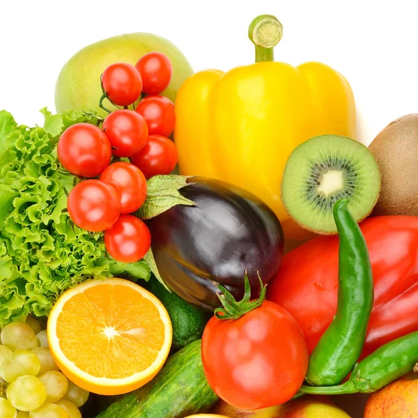 Groenten Fruit Geïsoleerd Witte Achtergrond — Stockfoto