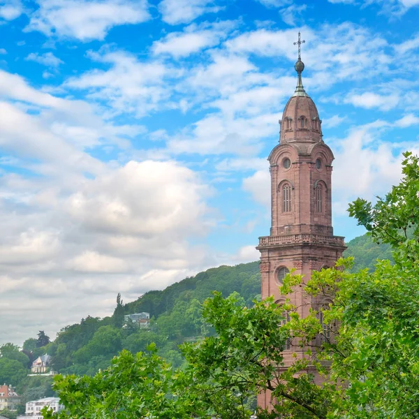 Kostel Svatého Ducha Heidelberg Německo Evropa Krásné Letní Krajina — Stock fotografie