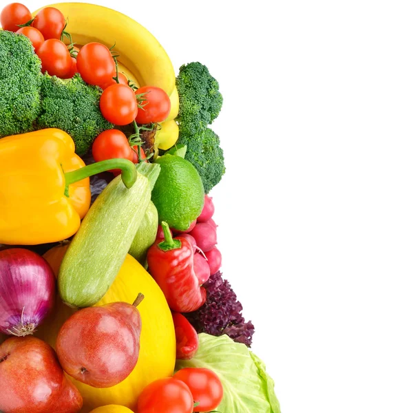 Frutas Verduras Aisladas Sobre Fondo Blanco Comida Saludable Espacio Libre — Foto de Stock