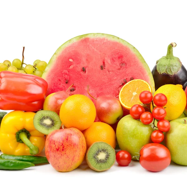 Beyaz Arka Planda Izole Edilmiş Meyve Sebze Çeşitleri — Stok fotoğraf