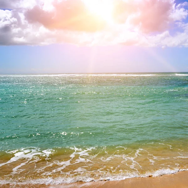 Paesaggio Marino Alba Spiaggia Sri Lanka — Foto Stock