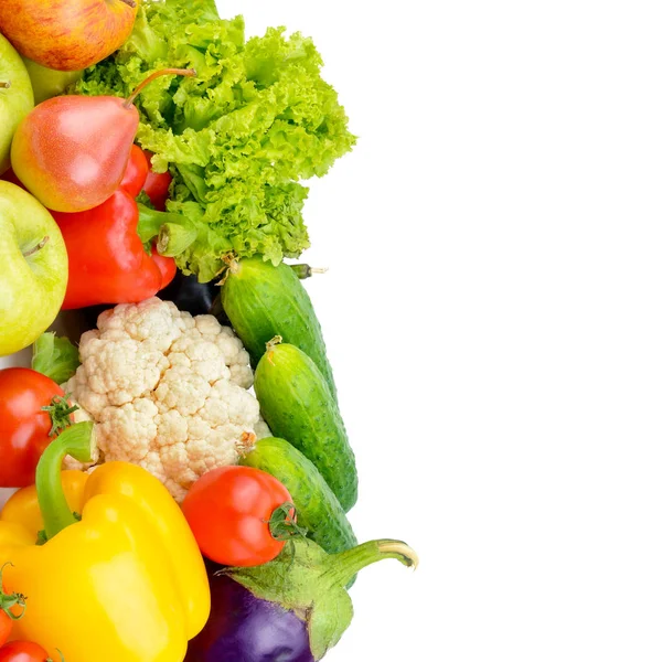 Groenten Fruit Geïsoleerd Een Witte Achtergrond Gezond Eten Vrije Ruimte — Stockfoto