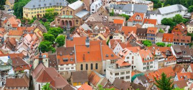 Mannheim, Almanya'nın tarihi kentin güzellikler. Yukarıdan görüntüleyin. Geniş fotoğraf.