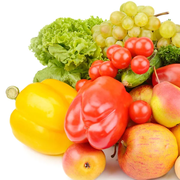 Frutas Hortalizas Aisladas Sobre Fondo Blanco Alimento Saludable —  Fotos de Stock