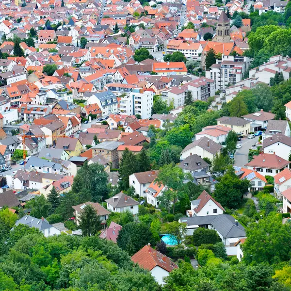 Hermoso Panorama Ciudad Alemania Tipo Techos Calles Desde Arriba —  Fotos de Stock