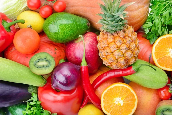 Background Collection Fresh Fruits Vegetables Healthy Organic Food Royalty Free Stock Photos