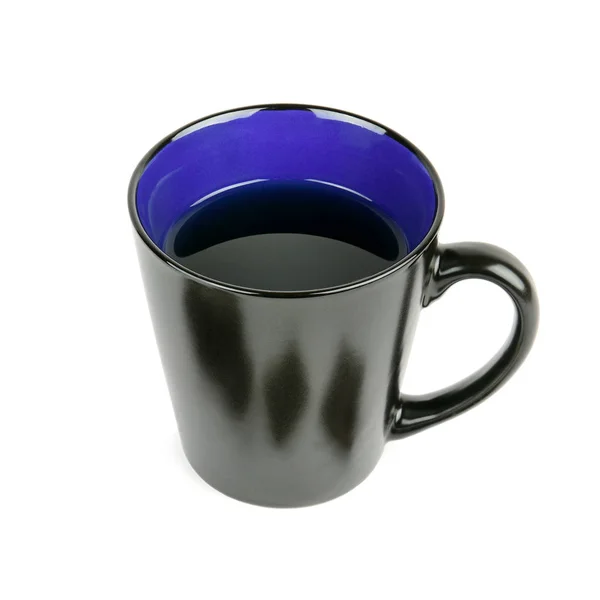 Kopje Zwarte Koffie Geïsoleerd Witte Achtergrond — Stockfoto