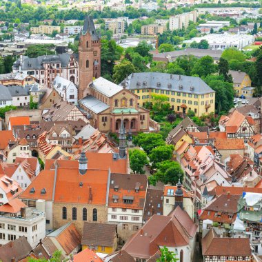 Mannheim, Almanya'nın tarihi kentin güzellikler. Yukarıdan görüntülemek.