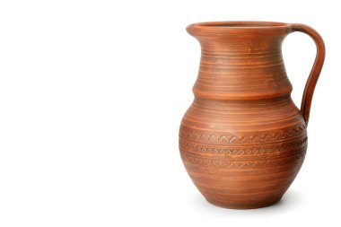 Kil pot beyaz arka plan üzerinde izole. Metin için boş alan.