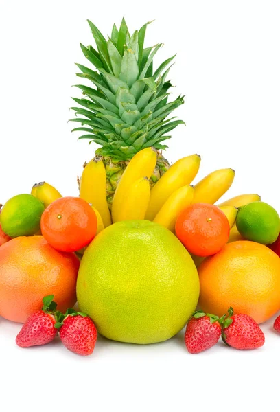 Conjunto de frutas aisladas sobre fondo blanco. — Foto de Stock