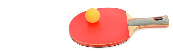 Ping-Pong racket geïsoleerd op witte achtergrond. Vrije ruimte voor te — Stockfoto